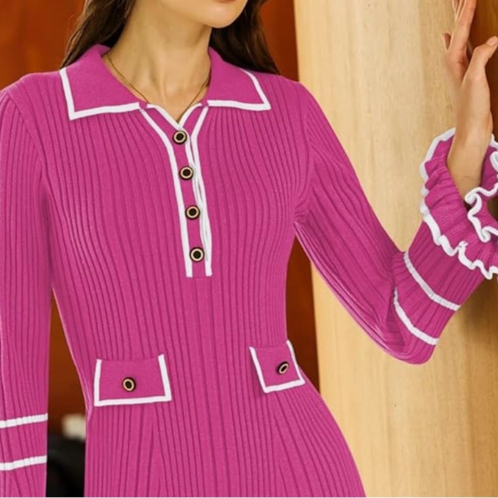 Pink Queen Apparel Bodycon Sweater Dress 2025, Slim Fit Size Small - Picture 9 of 13